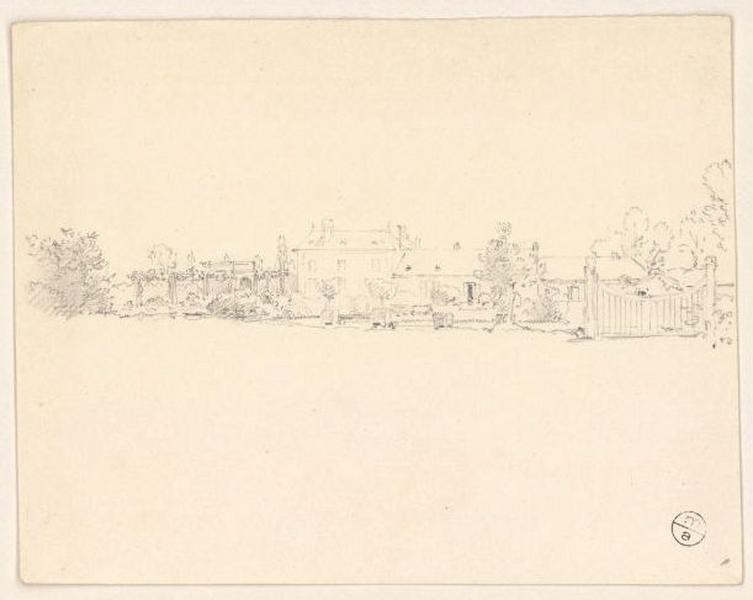 Croquis d'une maison et de son jardin, Guillaume Bodinier, 19e siècle