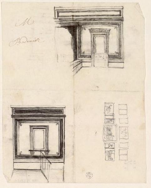 Etude pour une décoration intérieure, Guillaume Bodinier, 19e siècle