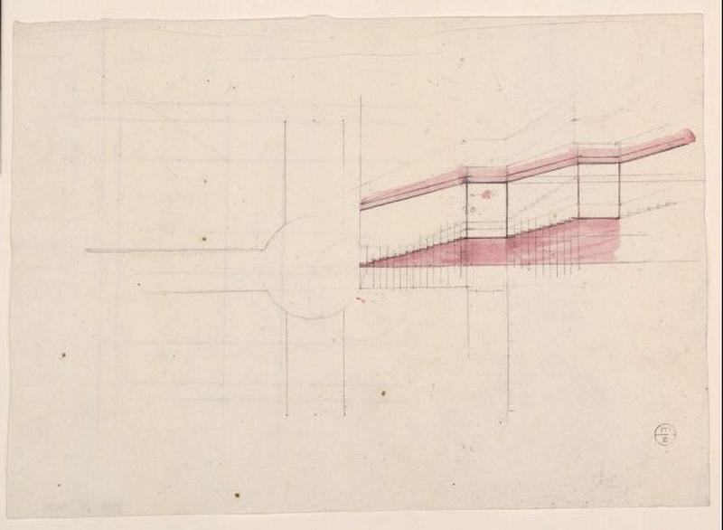 Etude pour un escalier, Guillaume Bodinier, 19e siècle