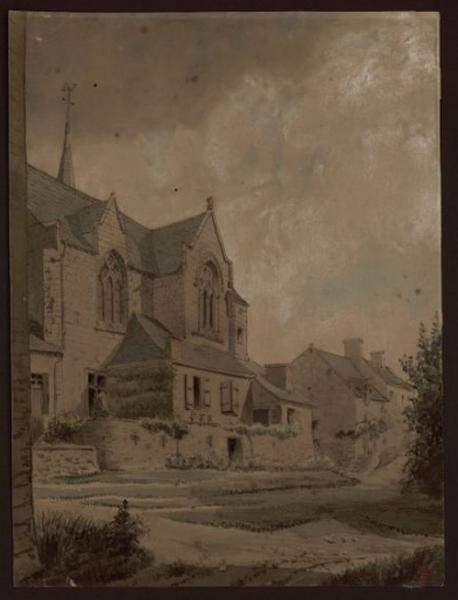 Vue extérieure vers le chevet de l'église de Béhuard_0