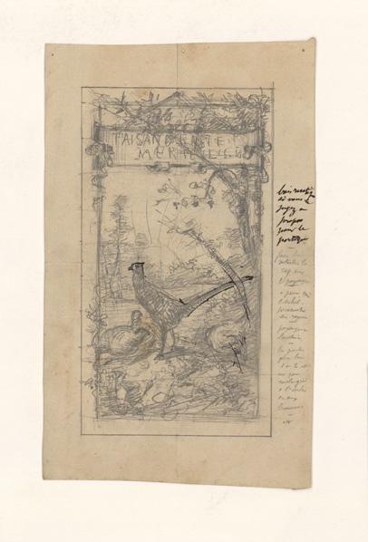Projet de vitrail. Scène de campagne, René Victor Livache, 4e quart 19e siècle, 1ère moitié 20e siècle