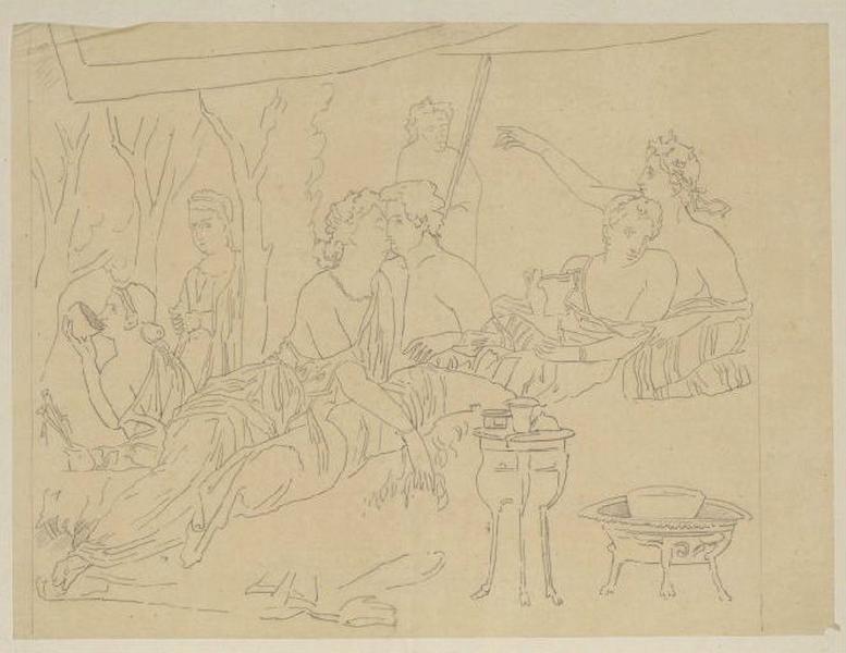 Scène de banquet, Guillaume Bodinier, 19e siècle