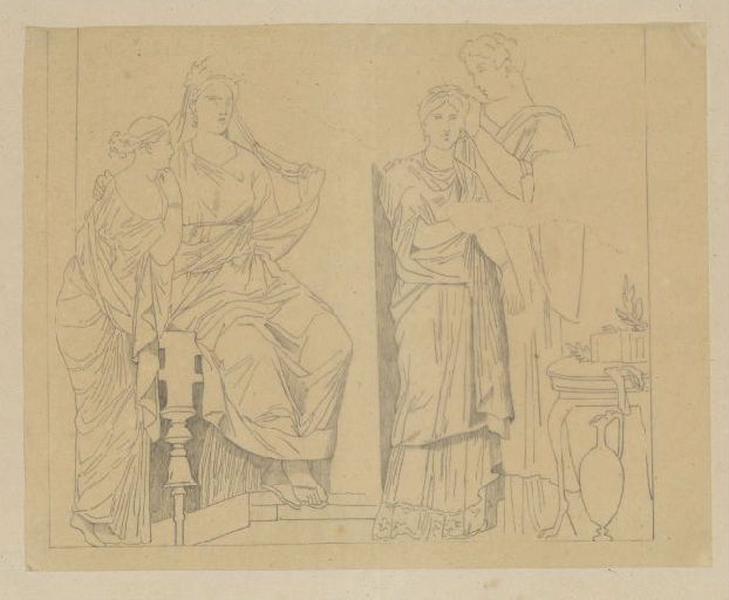Scène antique avec personnages, Guillaume Bodinier, 19e siècle