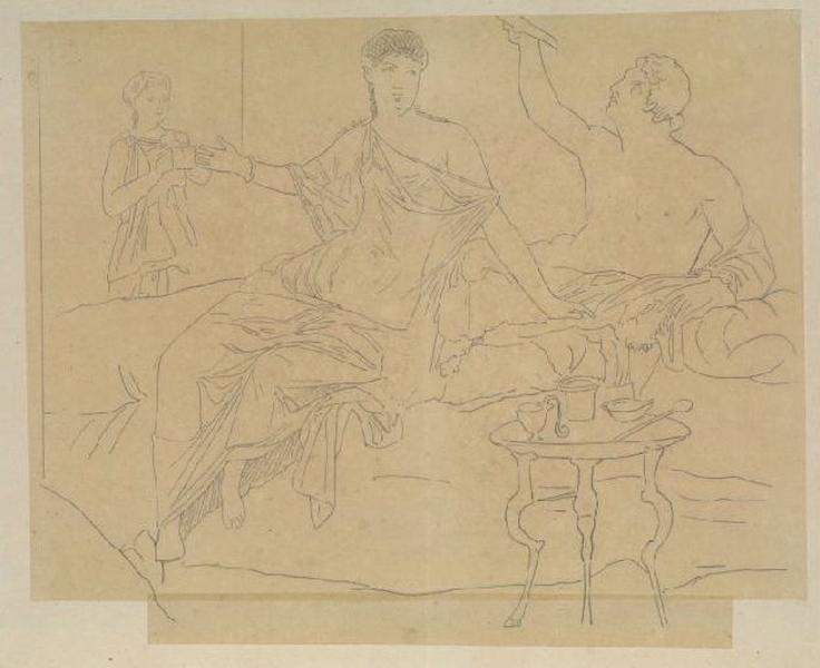 Scène de banquet, Guillaume Bodinier, 19e siècle