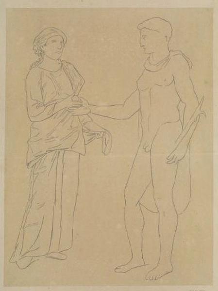 Scène avec personnages, Guillaume Bodinier, 19e siècle