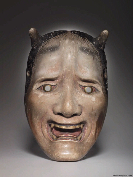 Masque de nô : démon Hannya - Namanari (démon de la jalousie, démon à cornes)_0