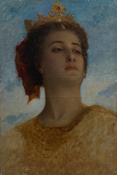 Etude de la tête de la Loi pour "Le Droit Moderne", Charles Landelle, 1884 (vers)