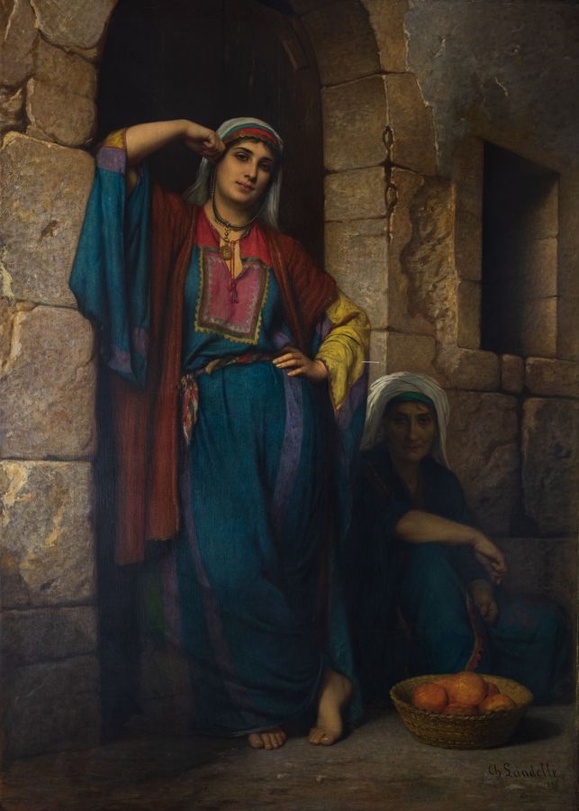 Femmes de Siloë à Jérusalem ; Marchandes d'oranges (Ancien titre), Charles Landelle, 1880