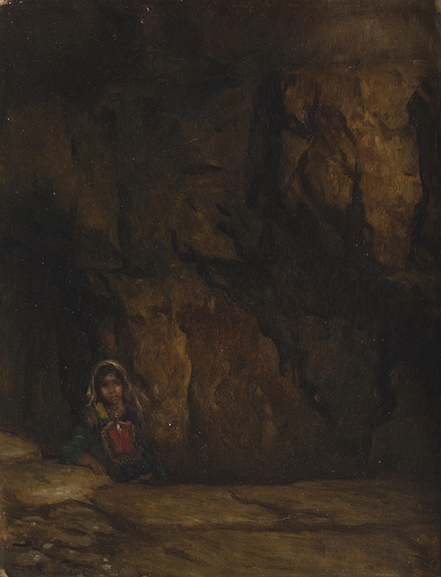 Piscine à Siloë ; Fillette au pied d'un rocher (Ancien titre) ; Jérusalem (Ancien titre), Charles Landelle, 03 /1876-04 /1876