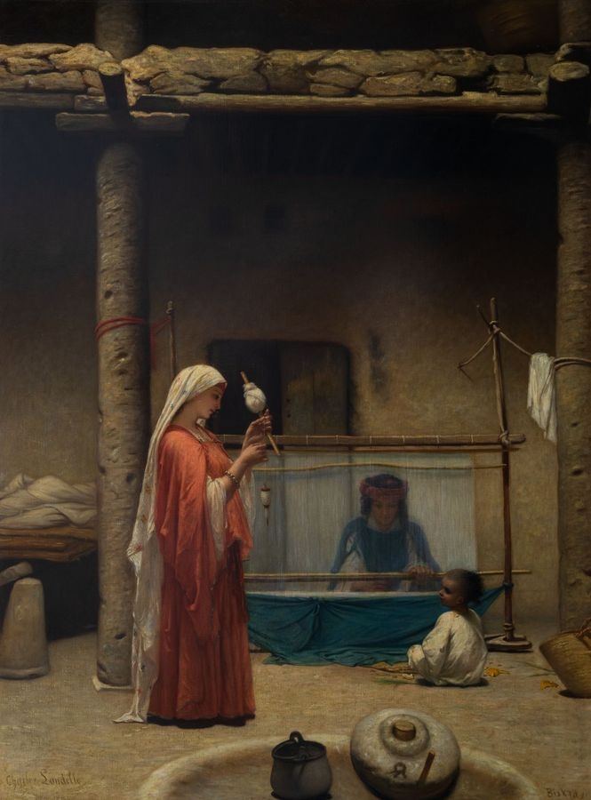 Scène de la vie arabe : le tissage à Biskra, Charles Landelle, 1891