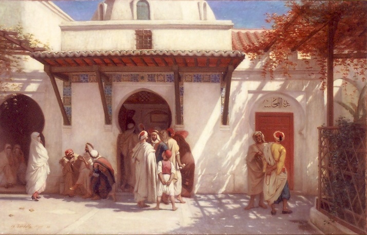 Tribunal du Cadi à Alger ; Mahkema (Ancien titre) ; Entrée chez le caïd (Ancien titre), Charles Landelle, 1888