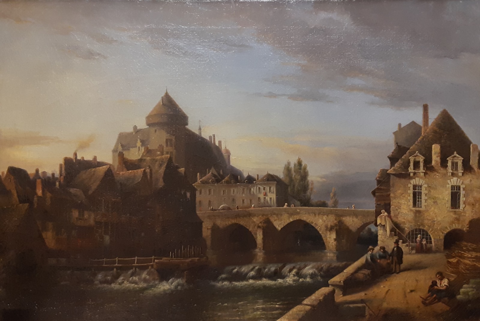 Le Vieux moulin de Bélaillé et la chaussée de la Mayenne à Laval — Jean-Baptiste Messager