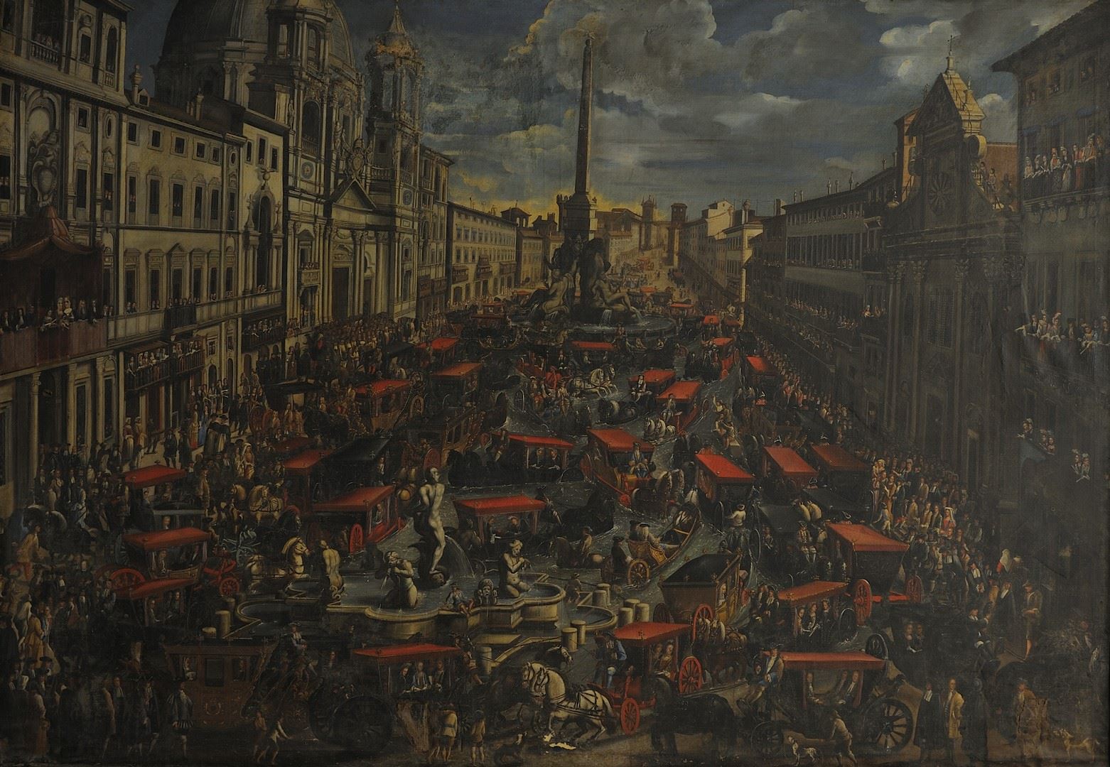 Fête dominicale de ferragosto sur la Piazza Navona, 2e moitié 17e siècle