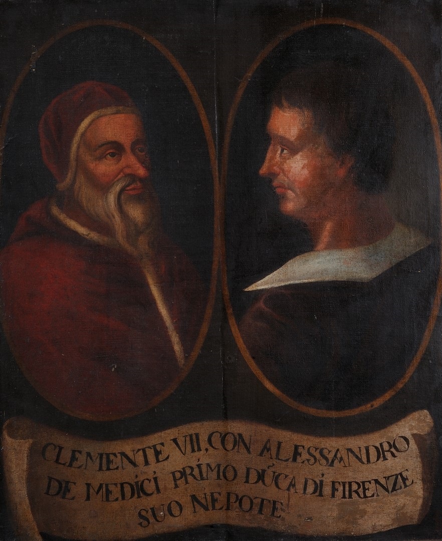 Double portrait ; Double portrait du pape Clément VII et de son neveu Alexandre Ier de Médicis duc de Florence_0