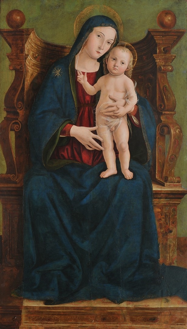 La Vierge à l'Enfant sur un trône ; Vierge à l'Enfant, Antoniazzo Romano, 1494
