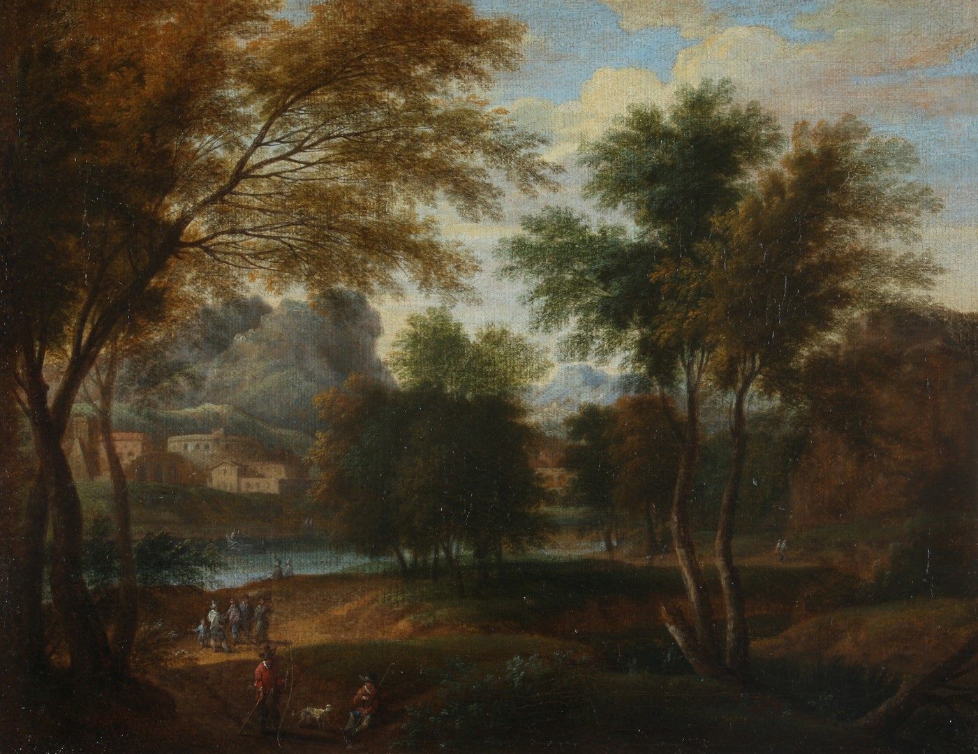Paysage avec des monuments antiquisants près d'un plan d'eau, Pieter Bout, 1670-1690