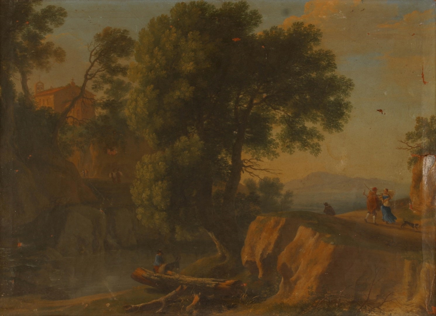 Paysage fluvial avec une chapelle sur un escarpement_0