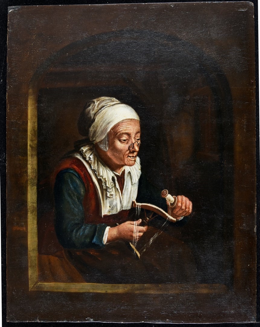 Vieille femme filant, Gérard Dou