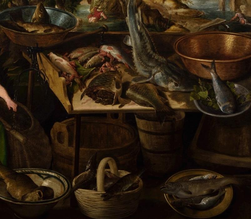 Pescivendoli (Les Poissonniers) ; Scène paysanne avec nature morte aux poissons (titre ancien)_4
