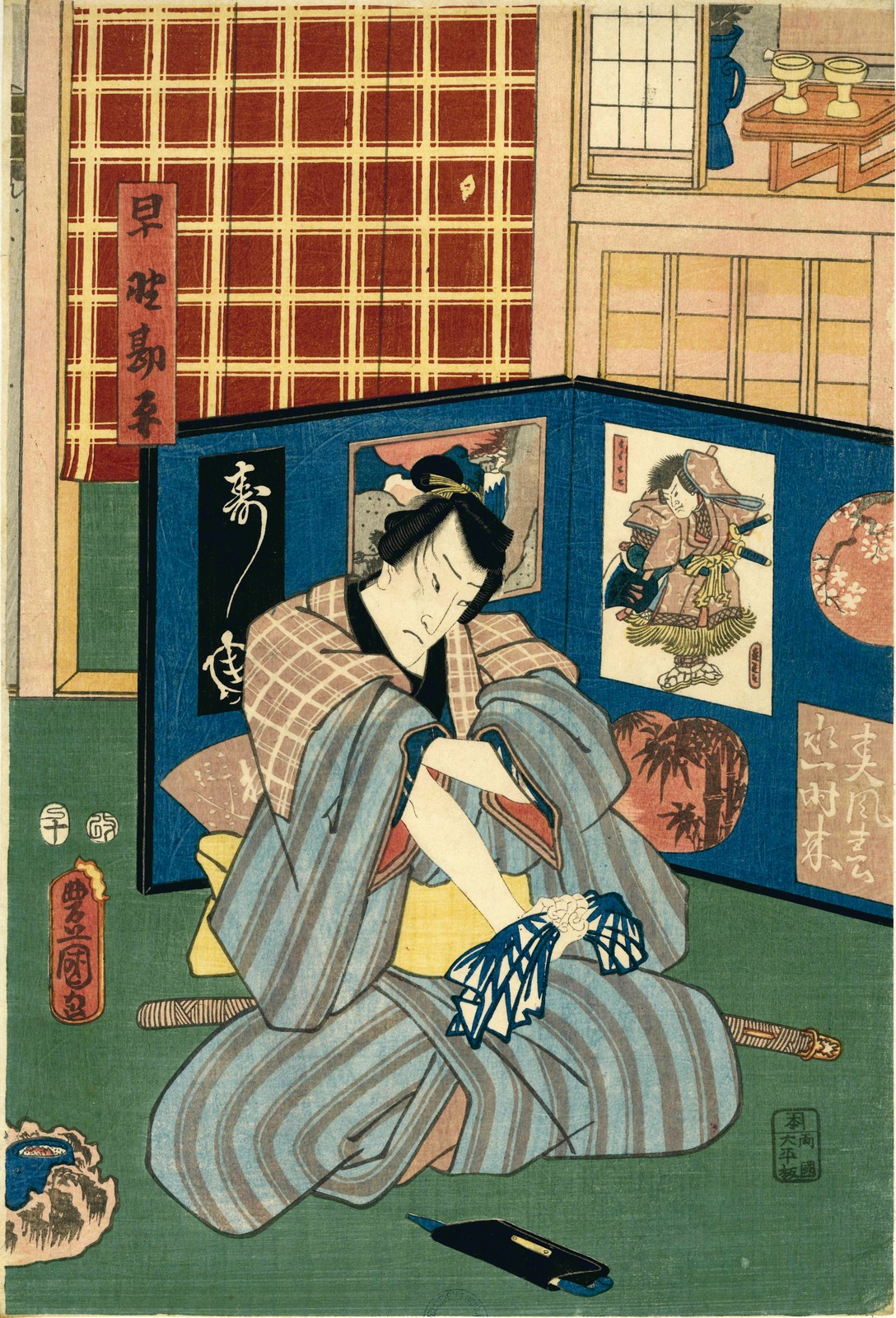 Personnage un homme, Toyokuni Iii, 1ère moitié 19e siècle
