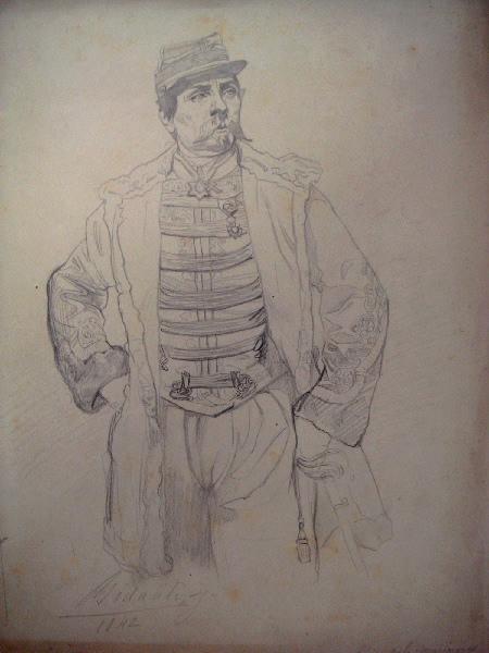 Général de la Moricière (au verso: croquis d'un paysage avec des arbres), Jean Joseph Xavier Bidauld, 1842