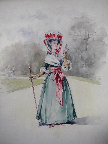 Femme à la mode de 1793, Henri Jourdain, 4e quart 19e siècle