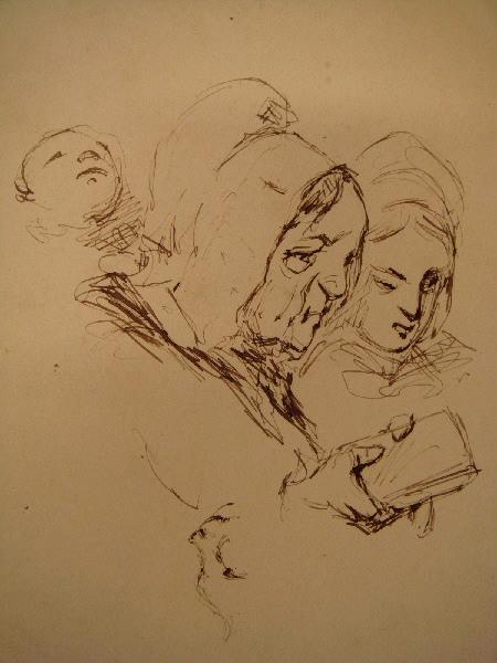 Deux liseuses, Henry Monnier, 19e siècle