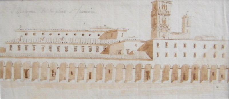 Vue du clocher de l'église Saint-François, Bologne, Auguste Constantin, 1808