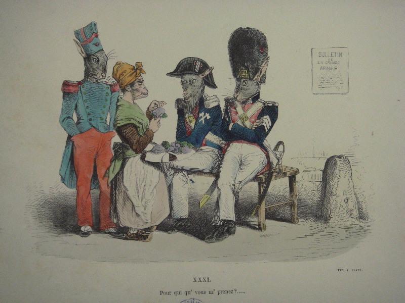 Les métamorphoses du jour (planche 31) : Pour qui qu'vous m'prenez ?..., Grandville, 19e siècle