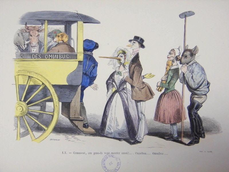 Les métamorphoses du jour (planche 60) : Comment, ces gens-là vont monter aussi! ... Omnibus... Omnibus ..._0