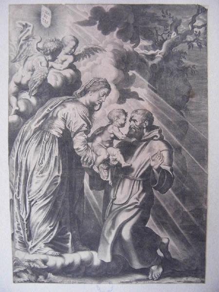 St François d'Assise recevant l'Enfant Jésus des mains de la Sainte Vierge, Petrus Paulus Rubens, 17e siècle
