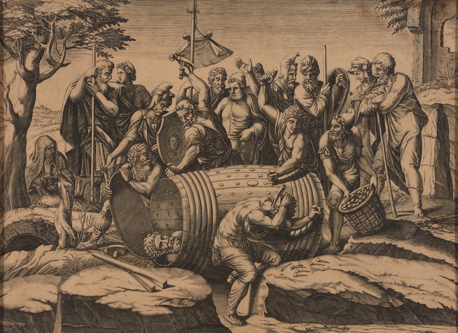 Régulus enfermé par les Carthaginois (dans un tonneau percé de clous)_0
