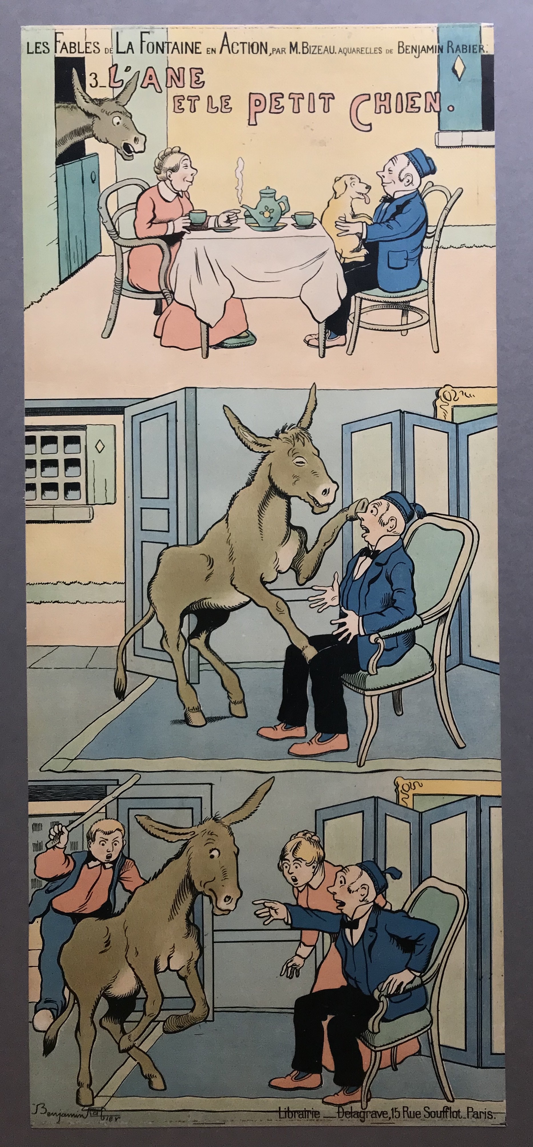L'âne et le petit chien, Benjamin Rabier, 1er quart 20e siècle