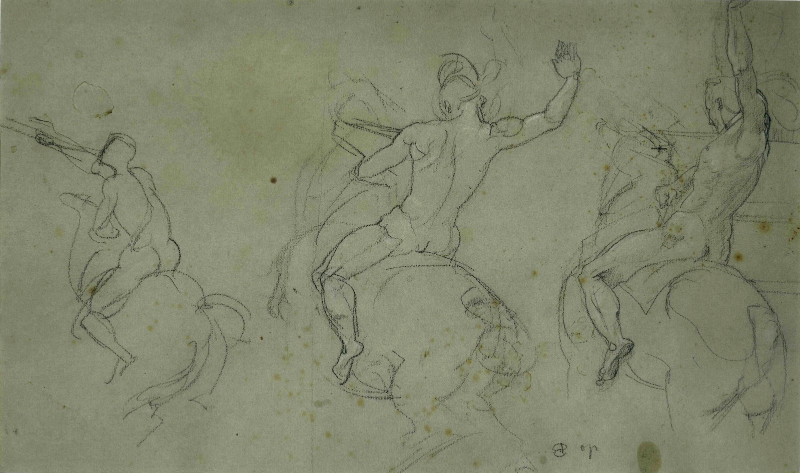 Etudes pour la figure de la Poésie sur Pégase, Paul Baudry, 2e moitié 19e siècle