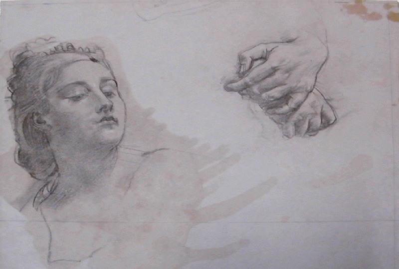 Etude pour Clio et les mains de Melpomène, Paul Baudry, 2e quart 19e siècle
