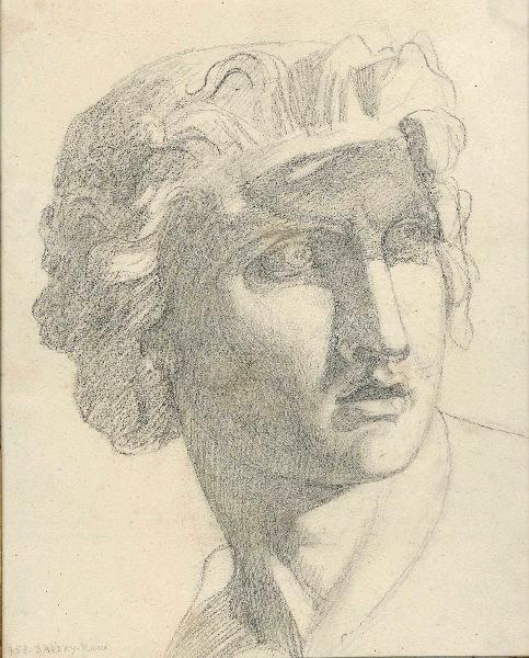 Tête d'étude antique, Paul Baudry, 1853
