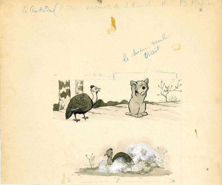 La pintade (Histoires naturelles de J. Renard), Benjamin Rabier, 4e quart 19e siècle, 1er quart 20e siècle