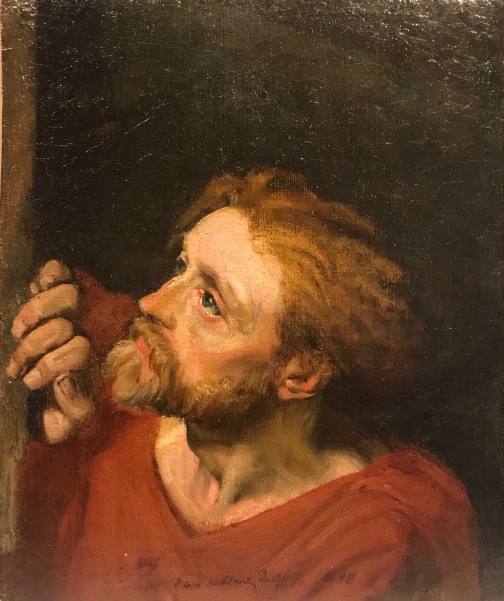 Figure d'homme ; Saint-Pierre chez Marie, Paul Baudry, 1848