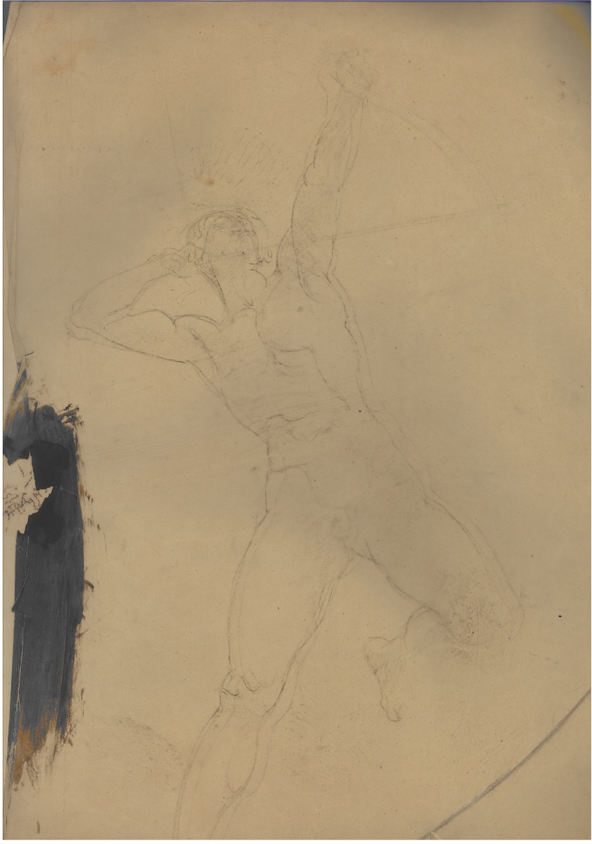 Apollon bandant son arc vers la Nuit, Paul Baudry, 19e siècle, 2e moitié 19e siècle