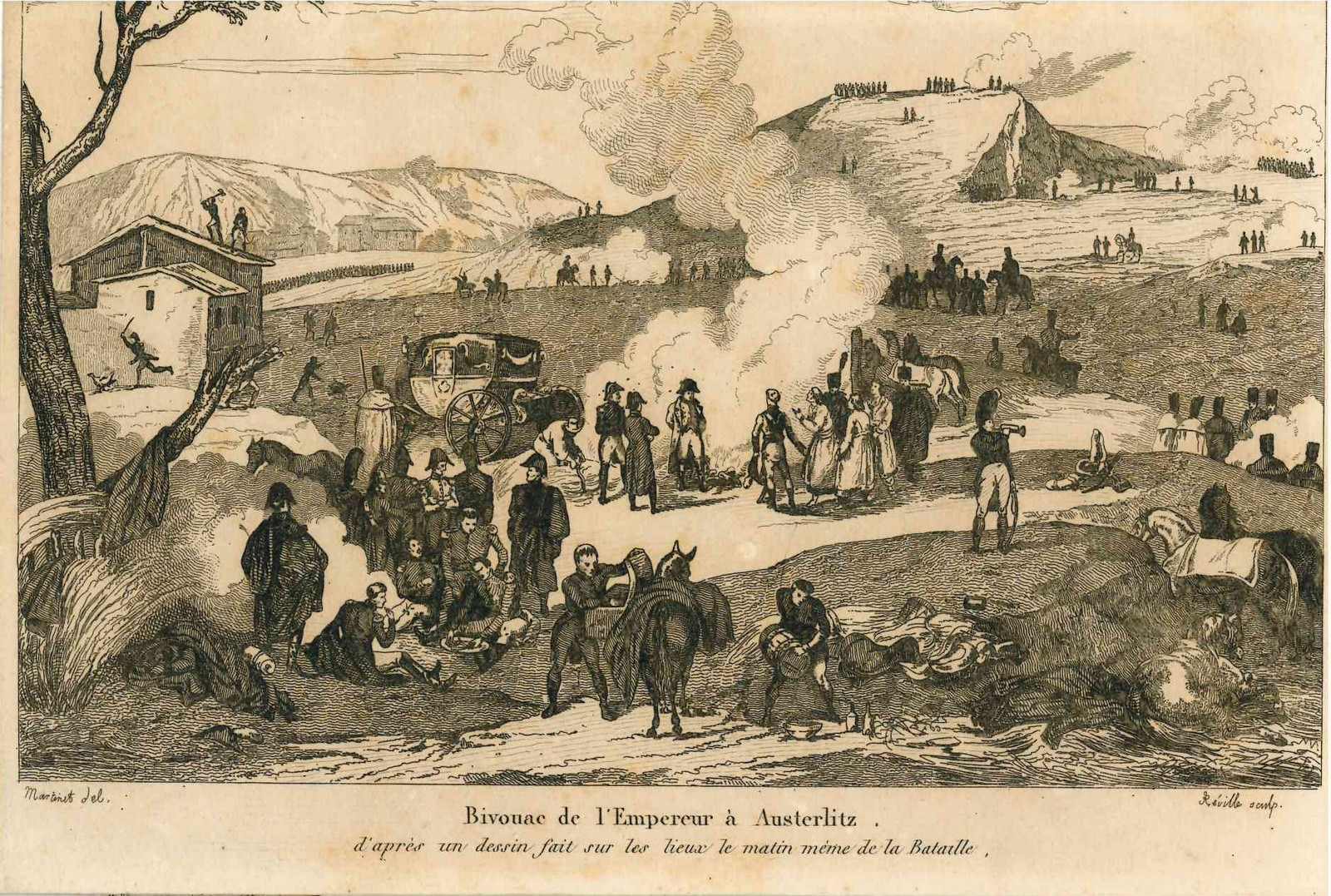 Bivouac de l'Empereur à Austerlitz, Aaron Martinet, 19e siècle