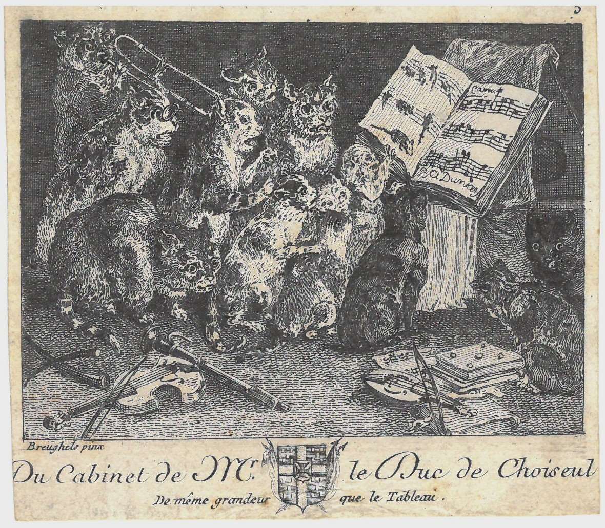 Concert de chats ; Les chats musiciens, Jan I Brueghel, 1771 Vers