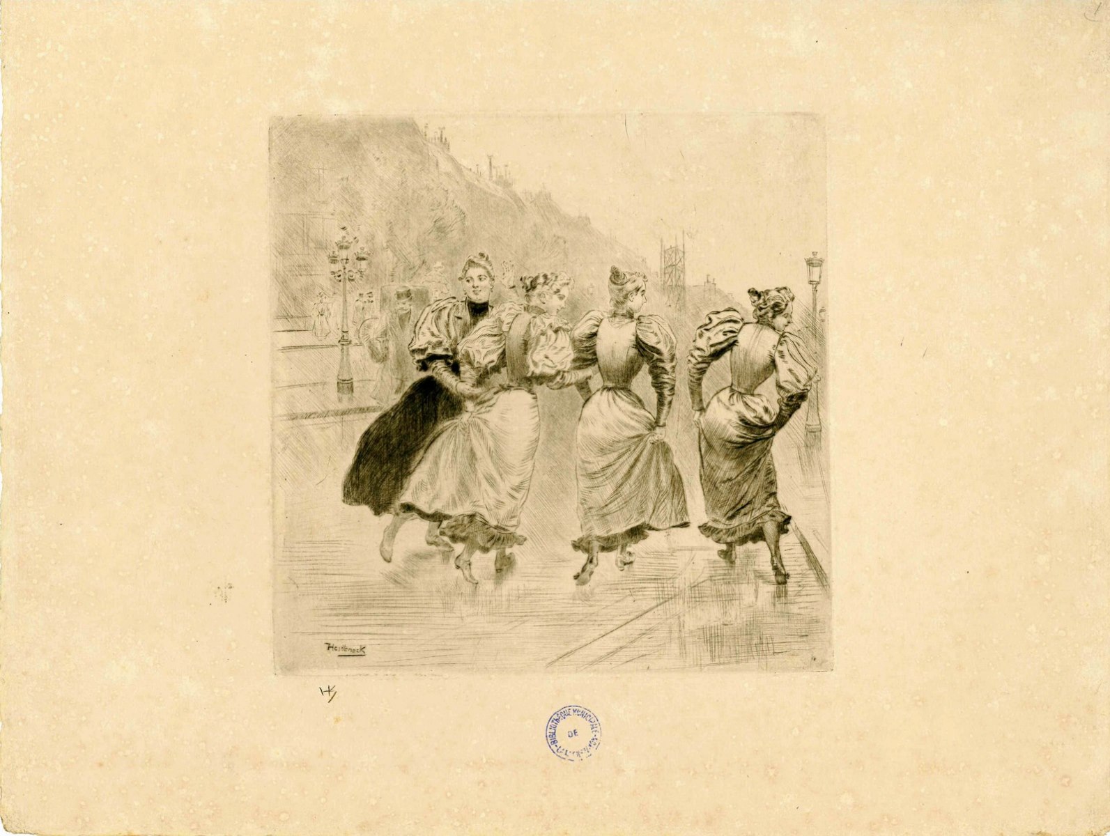 Rue parisienne, Oswald Heidbrinck, 4e quart 19e siècle, 1er quart 20e siècle