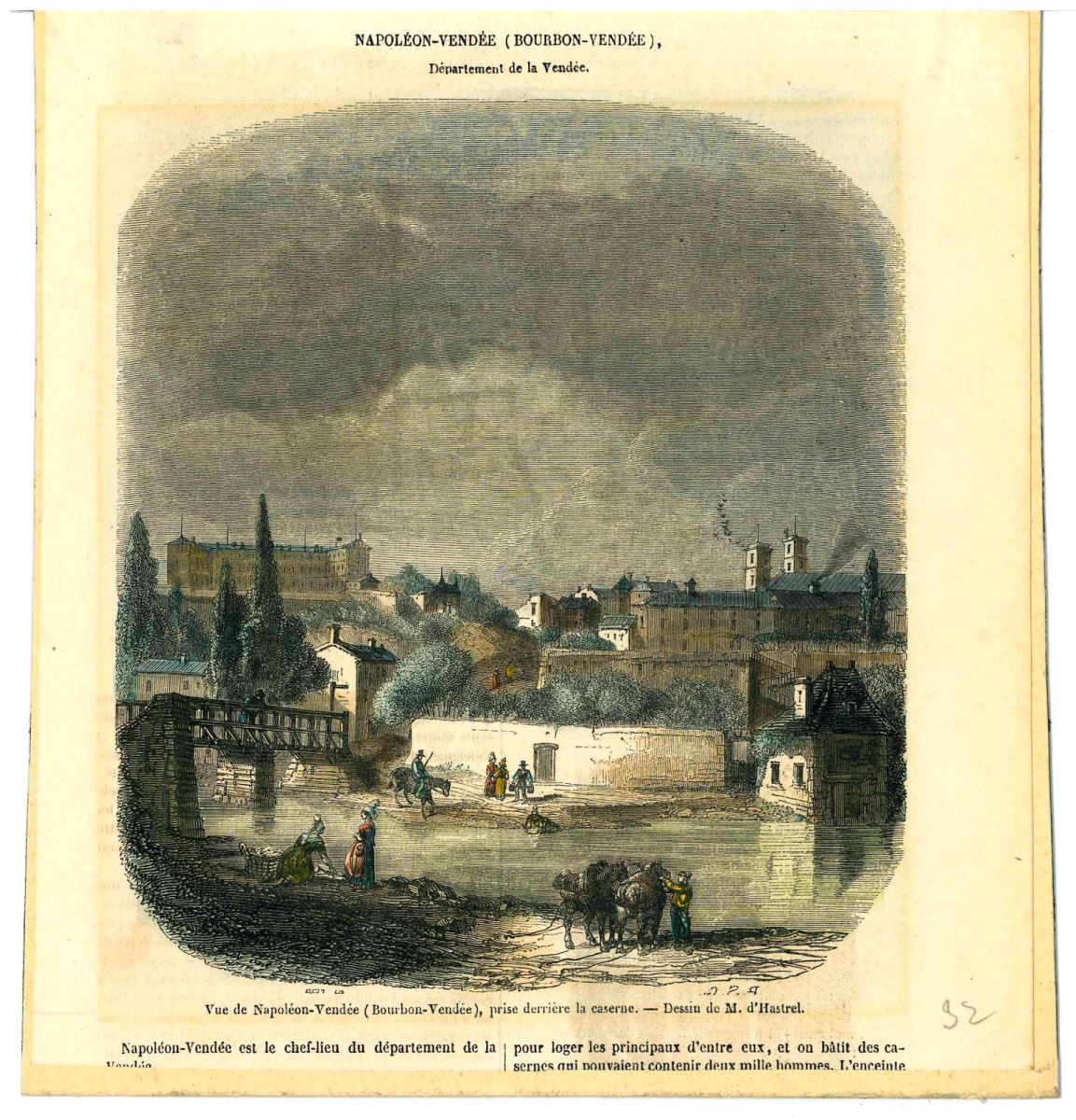 Vue de Napoléon-Vendée, Adolphe d' Hastrel, 19e siècle
