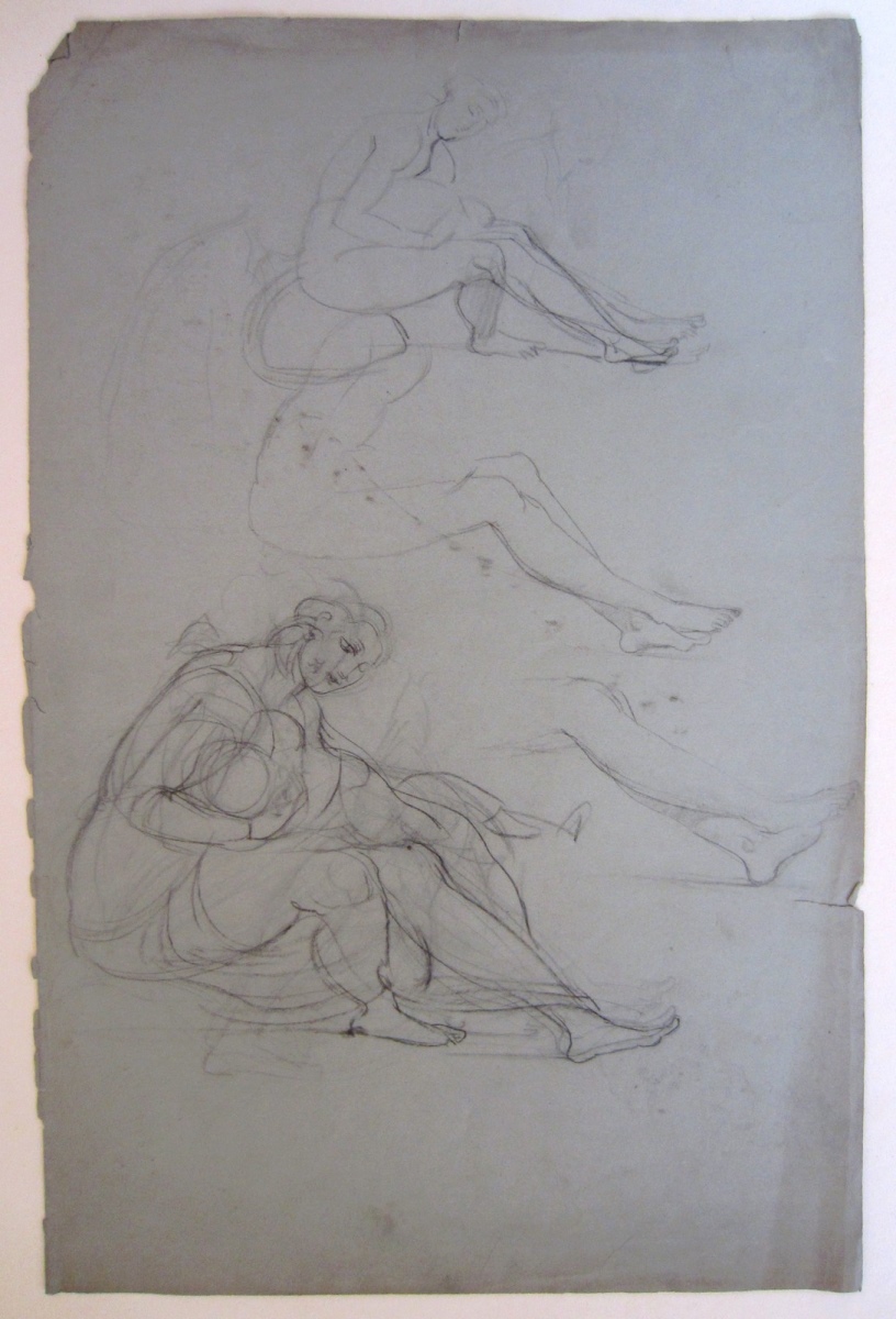 Etude probable pour la nymphe tenant Jupiter, Paul Baudry, 1861,1865