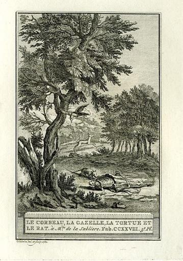 Le corbeau, la gazelle, la tortue et le rat, XII, 15 (3e planche)_0