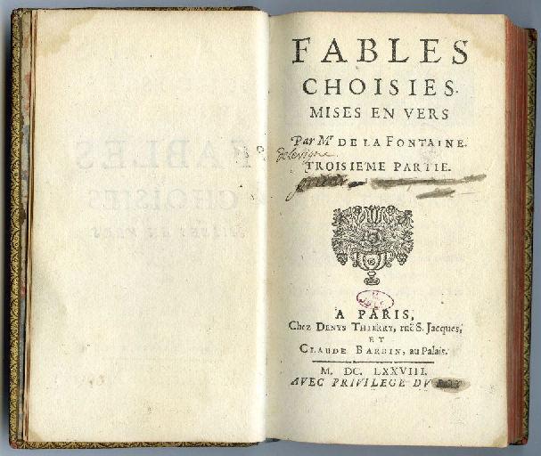 Fables choisies mises en vers par M. de La Fontaine (troisième tome)_0