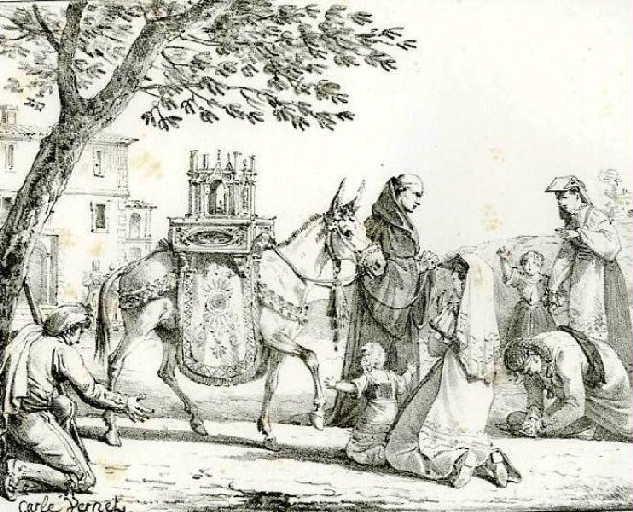 L'âne portant des reliques, V, 14, Carle Vernet, 1ère moitié 19e siècle