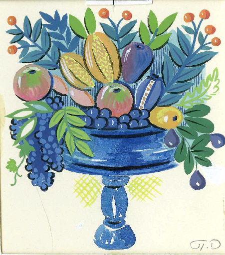 Coupe de fleurs et de fruits, Tjienke Dagnelie, 1963