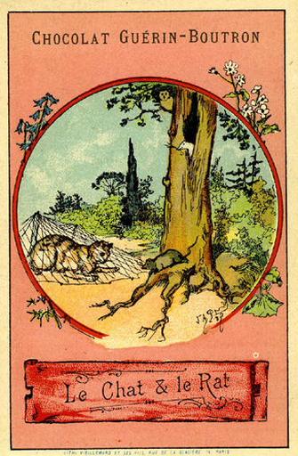 Le Chat et Le Rat, VIII, 22 (Le texte de la fable est reproduit au revers)_0