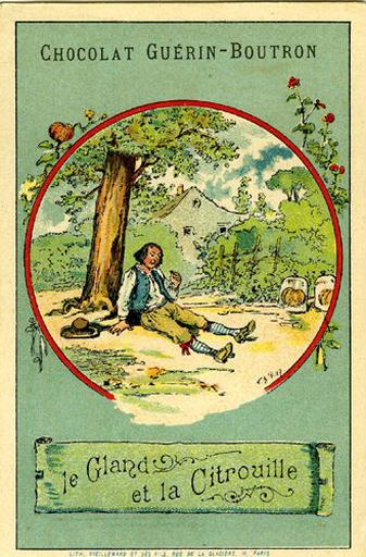 Le Gland et la Citrouille, IX, 4 (Le texte de la fable est reproduit au revers)_0